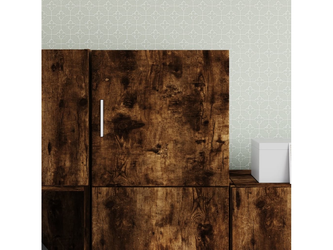 Armario De Pared Madera Ingeniería Roble Ahumado 40x42,5x40 Cm