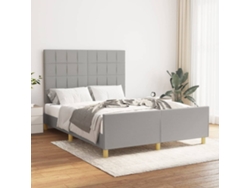 Cama Sin Colchón Tela Gris Claro 140x200 Cm