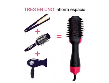 Cepillo secador de pelo moldeador rizador y plancha 3 en 1