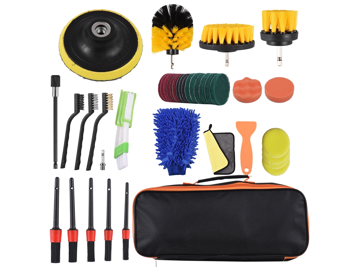 Kit De 40 Cepillos De Limpieza Para Automóviles Con Accesorio Para Taladro Para La Limpieza Exterior E Interior Del Vehículo.