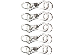 Juego De 5 Cierres De Langosta Chapados En Plata, Pequeños, Blancos, Accesorios Para La Fabricación De Joyas.