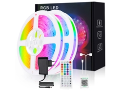 Tira de LED 5050 de 40 m, 18 LED, luz decorativa inteligente con Bluetooth y control remoto infrarrojo de 44 teclas Gertiz