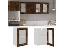 Muebles de cocina - Vitrina de pared con cristal “lyon” 40x31x60cm Roble ahumado HARLANV1