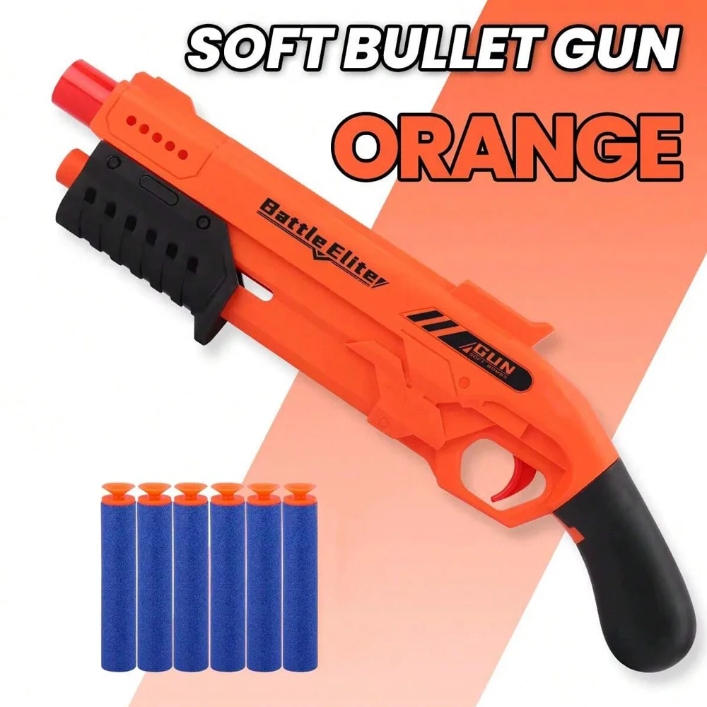 (naranja) Lanzador De Balas De Espuma Suave Y Duradero Para Exteriores, Juguete De Lucha Con Dardos De Espuma Manual