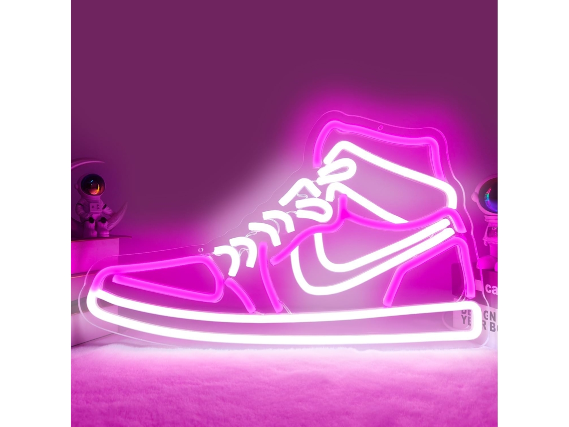 Letreiro Néon Sneaker P/ Sapatos Desporto, Letreiros Luminosos Led Rapazes, P/ Quarto, Casa, Festa, Pub, Bar, Sapatos, Painéis Luminosos, Decoração P