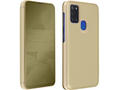 Funda Samsung Galaxy A21S AVIZAR Espejo Translucida Dorado