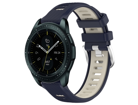 Correa de reloj inteligente para Samsung Galaxy Watch 42 mm 20 mm Correa deportiva de silicona con hebilla de acero bicolor (azul medianoche + luz ...