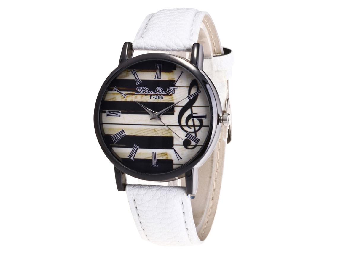 Reloj De Pulsera De Cuarzo Para Estudiantes, Deportivo, Esfera Redonda, Correa De Cuero Blanco.