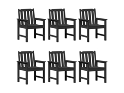 Maison Exclusive - Silla De Jardín 6 Pcs Negro 65.5 X 59 X 88 Cm Polietileno