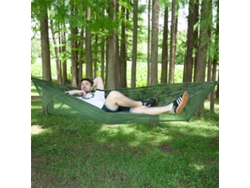 Hamaca de camping individual/doble en nailon, camuflaje, 250x120cm, con mosquitera.