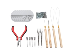 Kit de herramientas para extensiones de cabello: gancho y fijación