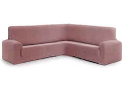 Funda de Sofá Rinconera EYSA Jaz Premium 3+2 Bielástica (350-450 cm - Algodón y Poliéster - Rosa)