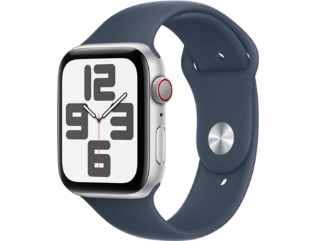 APPLE Watch SE GPS+Cellular 44 mm Plata con Correa Deportiva Azul Tormenta (Talla: S/M)