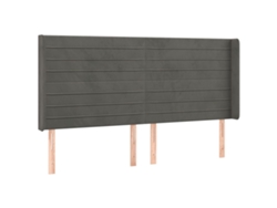 Cabecero con solapas de terciopelo gris oscuro MAISON EXCLUSIVE (203x16x118 cm)