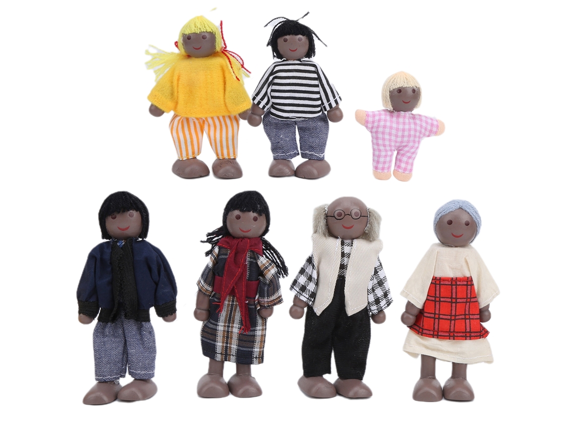 Dan26-set De Muñecos Familiares Miniatura Pine Figuras Juguete Accesorio De Casa De Muñecas Educativo4