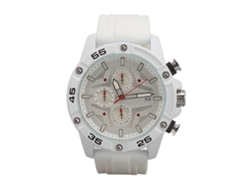 Reloj De Cuarzo Para Hombre, Resistente Al Agua, Cronógrafo, Silicona, Calendario, Informal, Elegante, Blanco.