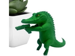 Figura decorativa de cocodrilo impresa en 3D para sala de estar, oficina o apartamento. Escultura detallada de animal salvaje GOKOCO.
