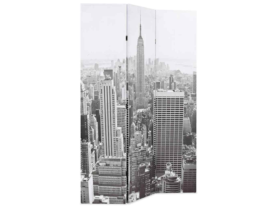 Biombo Divisor | Biombo Separador | Separador De Ambientes Plegable 120x170 Cm Nueva York Blanco Y Negro