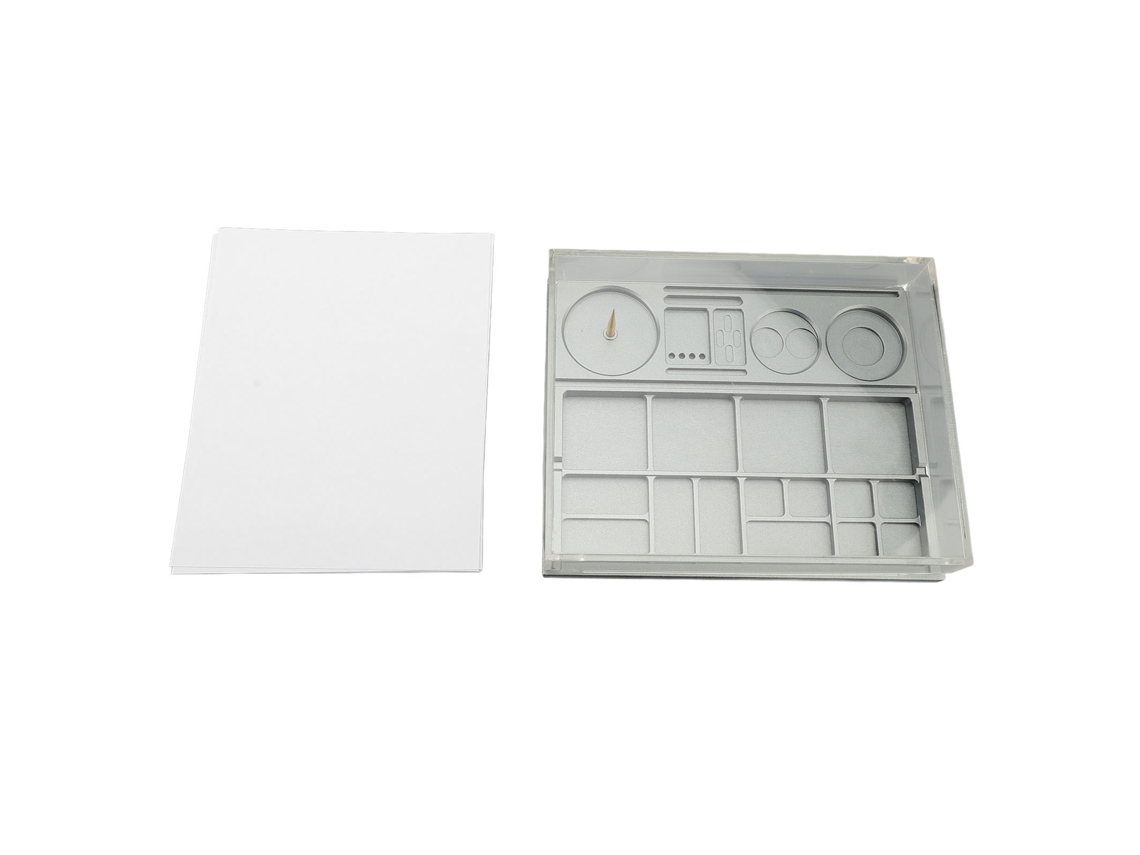 Caja de almacenamiento con tapa antipolvo para piezas de relojería, acero y aluminio
