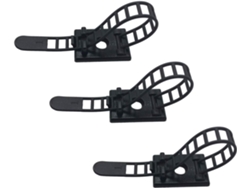 Solución para la gestión de cables, correas de nailon ajustables para organizar los cables, cinta adhesiva resistente, tornillo y orificio adicionales para una fijación segura.