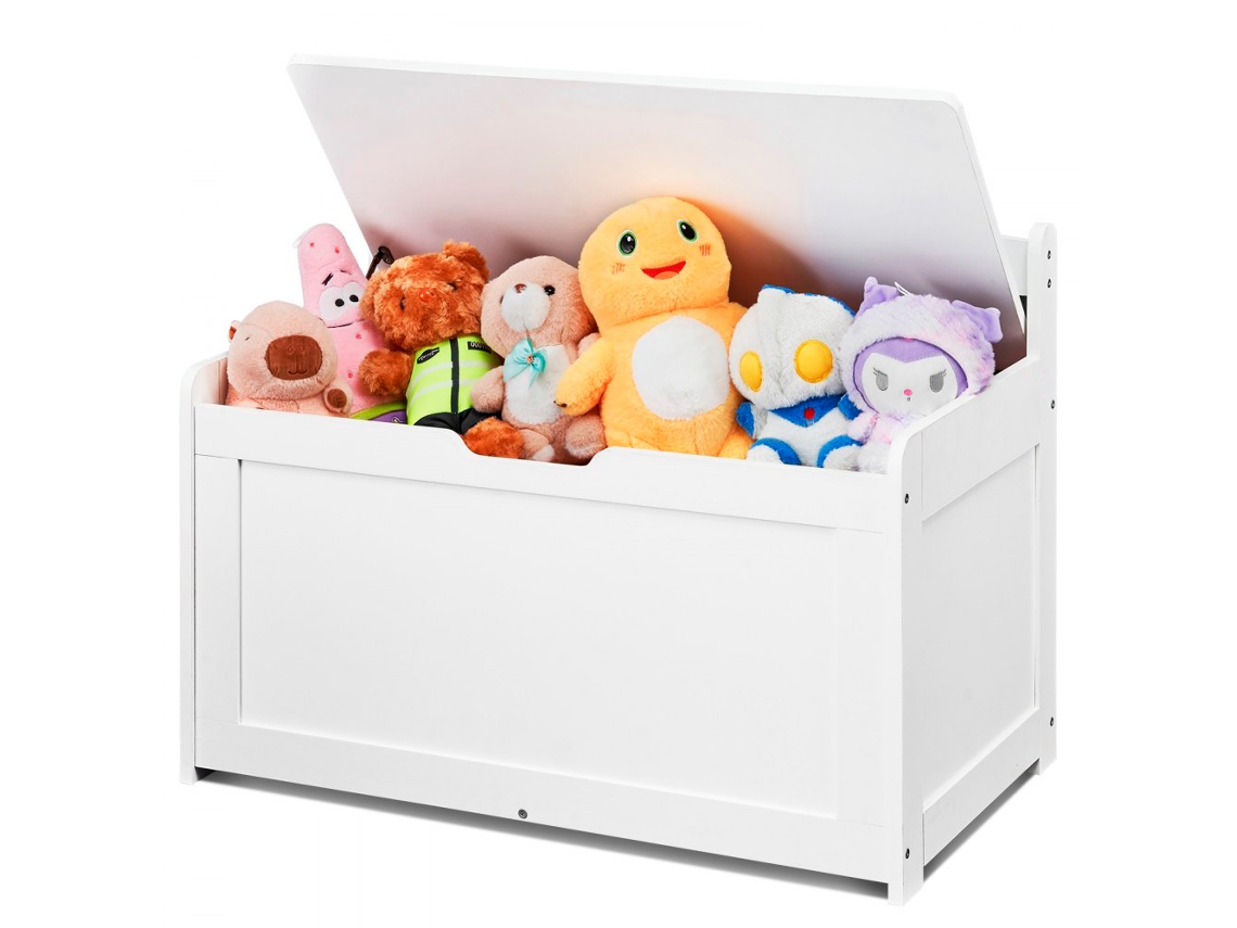 Conjunto de muebles de almacenaje para niños de madera blanca con banco y compartimentos Tekmaquinas