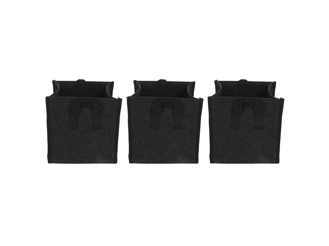 Bolsas Cuadradas De Fieltro Negro Con Asas Para Plantar Hortalizas De Jardín, Contenedor De Cultivo, 23,5 X 23,5 X 25 Cm