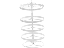 Soporte Giratorio De Metal Blanco Para Exhibir Pendientes, Con 4 Niveles Y 168 Orificios Para Guardar Joyas.