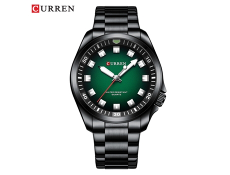 Relojes de Moda para Hombre Relojes de Pulsera con Correa Reloj de Negocios de Cuarzo Resistente al Agua para Hombres-Concha Negra Verde LUUCOZK