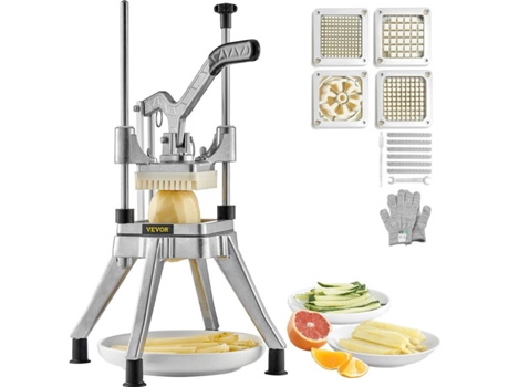 Cortador de verduras comercial VEVOR con cortador de frutas de 4 cuchillas