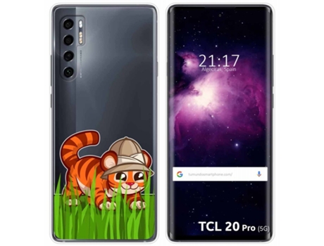 Carcasa TCL 20 Pro 5G TUMUNDOSMARTPHONE Dibujos Transparente Multicolor
