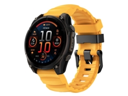 Bracelete Para Garmin (22mm) - Silicone Esportivo - Wild Trail Amarelo Claro