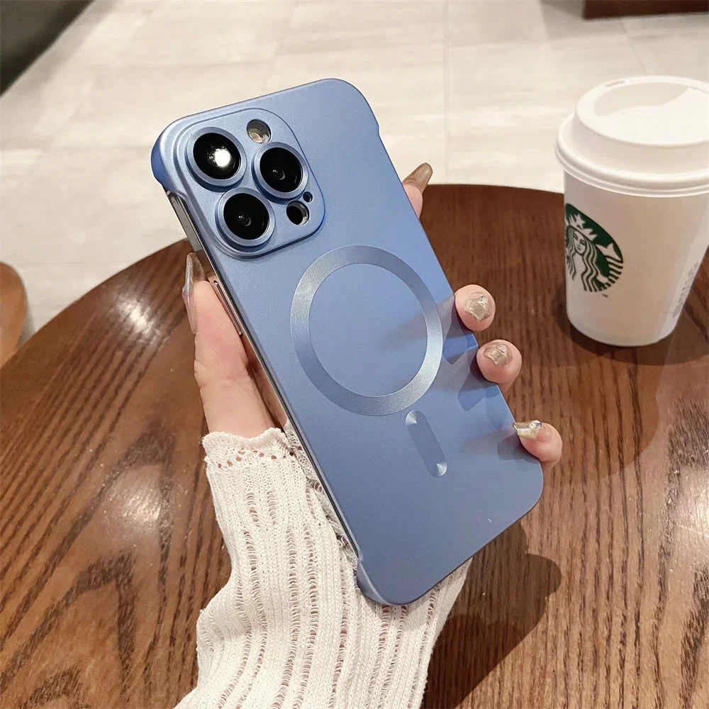 (iphone 13 Pro Max, Azul) Funda Magnética Magsafe Para Teléfono, Funda Protectora Rígida Mate Ultradelgada