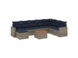 Maison Exclusive - Conjunto De Sofá De Jardín De 9 Piezas Con Cojines, Poliratán Gris