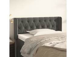 Cabecero De Terciopelo Gris Oscuro 103x16x78/88 Cm