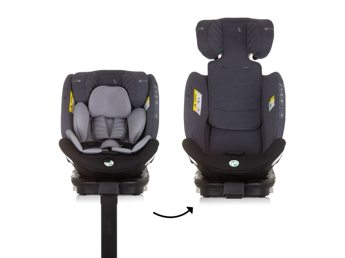 Silla de coche Tourino I Size Isofix 360 de Chipolino, gris mixto (40-150 cm)