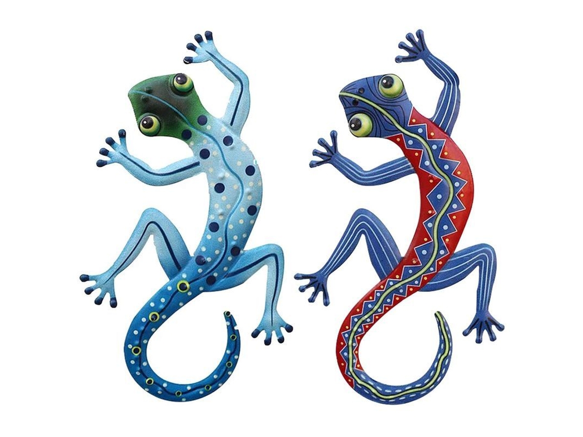 Escultura De Gecko De Metal Hecha A Mano Para Jardín, Pared O Decoración Interior Y Exterior.
