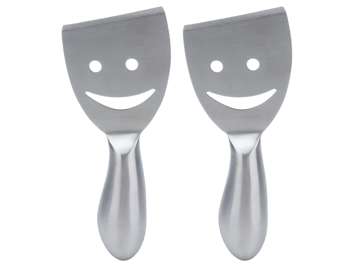 2 Raspadores De Queso Multifuncionales De Acero Inoxidable Con Diseño De Sonrisa Para Repostería En La Cocina.