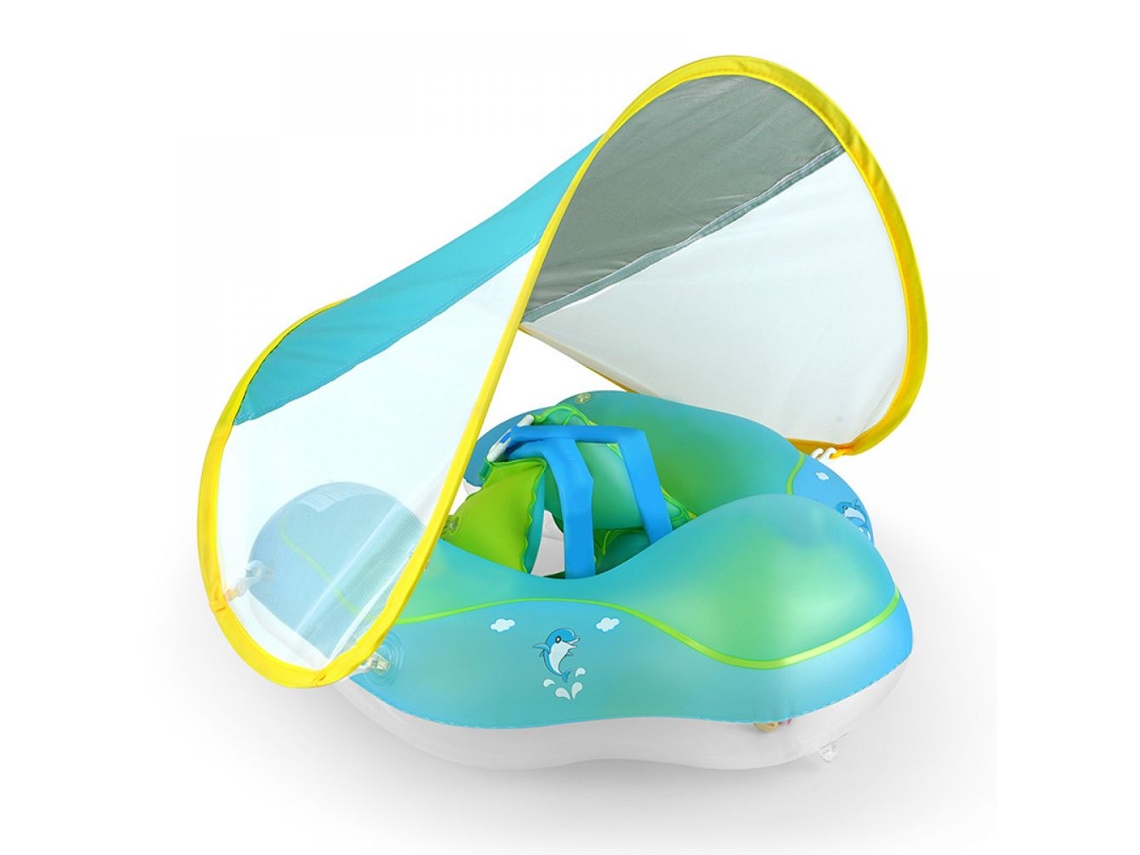 Flotador de natación para bebés con toldo para el sol Ayuda para nadar para bebés