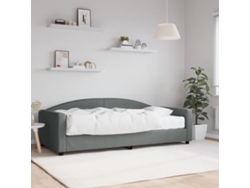 Sofá cama con colchón de 100x200 cm, tela gris oscuro