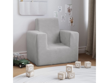 MAISON EXCLUSIVE - Sofá para niños felpa suave gris claro