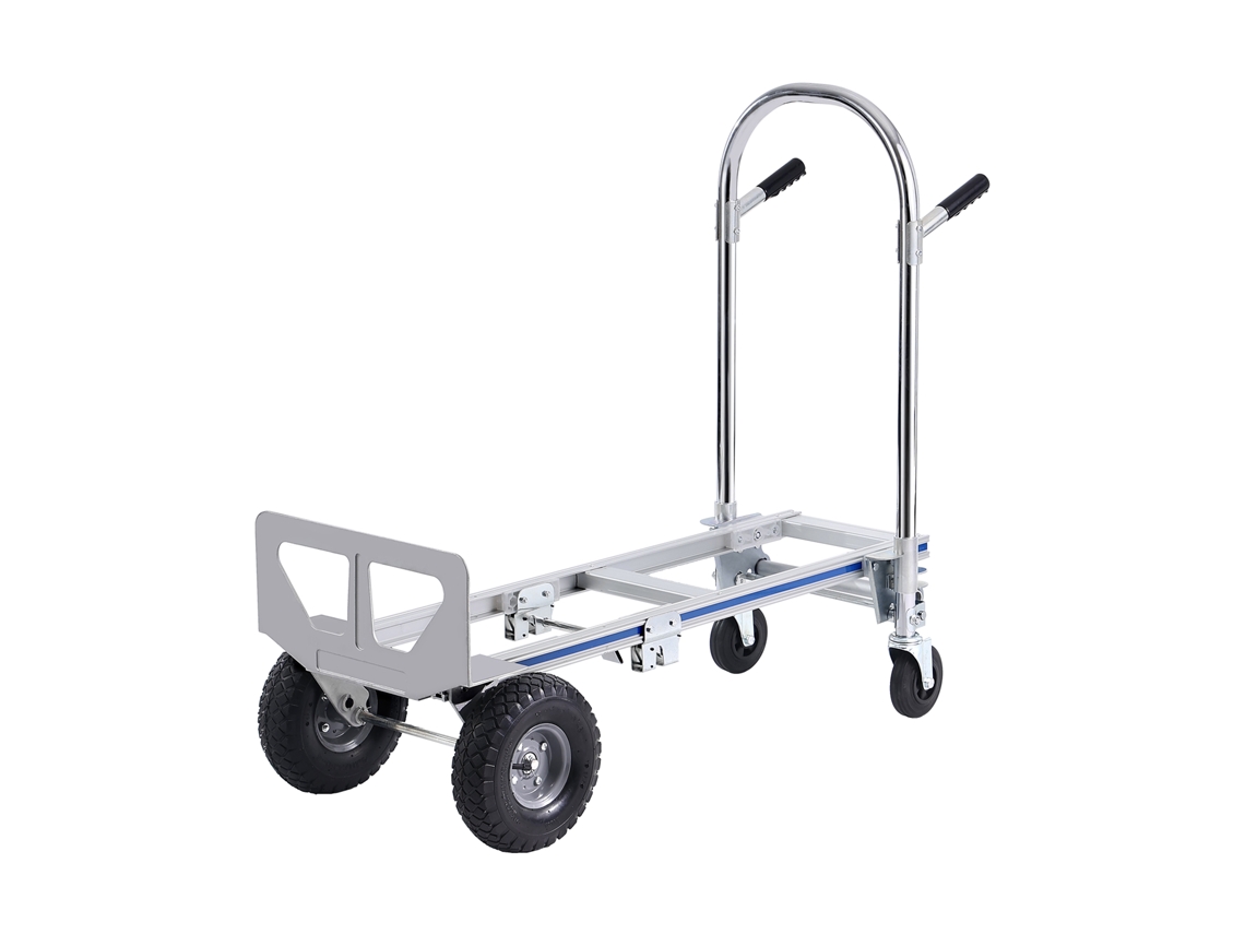 Carretilla de mano de aluminio Succebuy, carrito plegable 2 en 1, capacidad de carga pesada de 800 libras