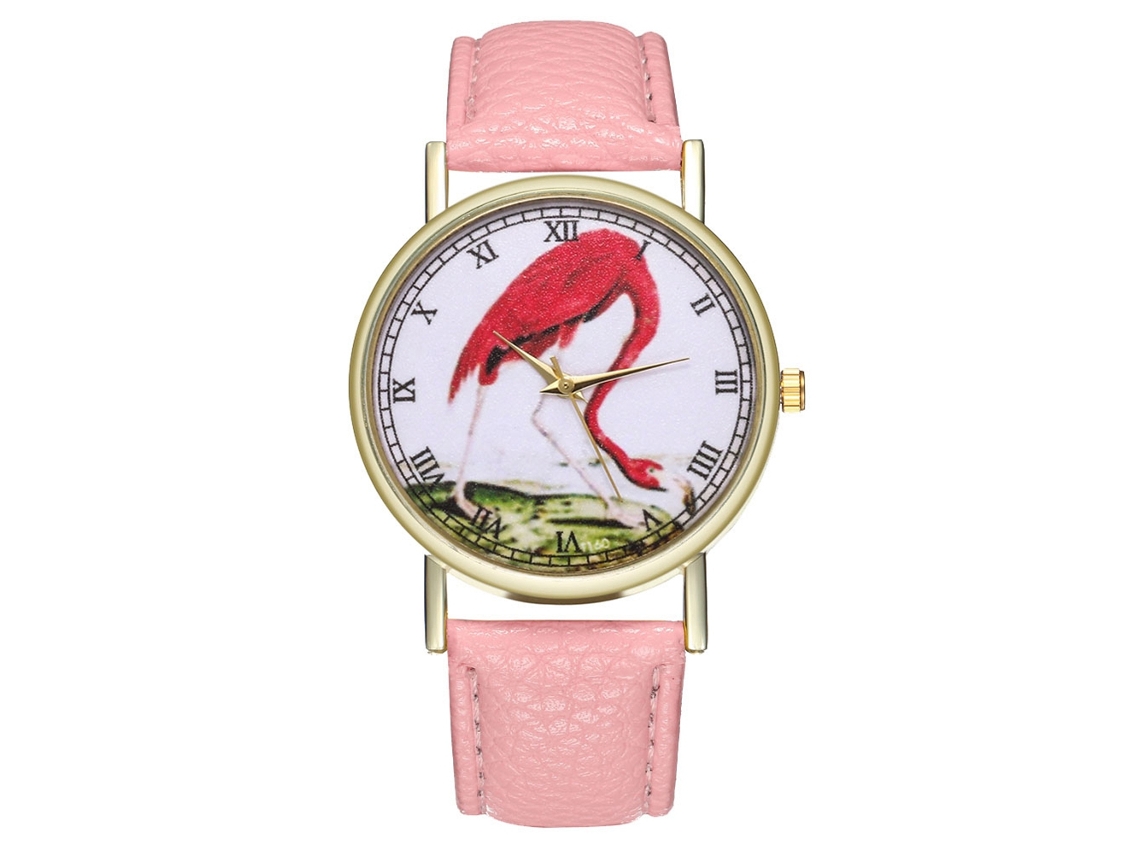 Reloj De Pulsera De Cuarzo Moderno Unisex De Piel Rosa Zhoulianfa