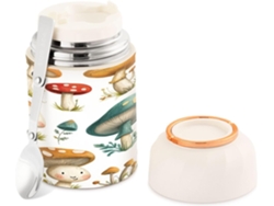 Recipiente térmico con forma de seta, 500 ml, acero inoxidable.