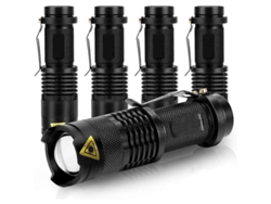 5 Linternas Portátiles Super Brillantes 350 Lúmenes Con 3 Modos Zoom Impermeable Para Camping Pesca Exterior