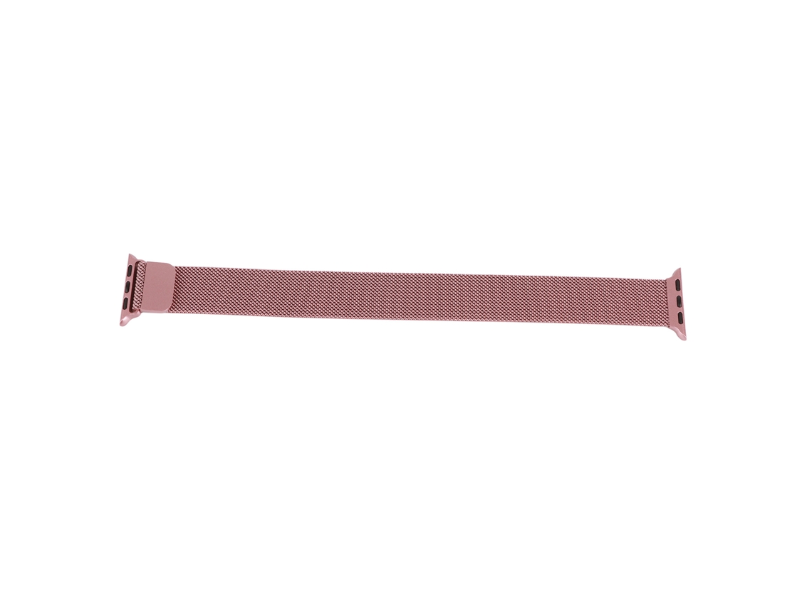 Correa de reloj de malla de acero inoxidable con cierre magnético, rosa, 38-41 mm