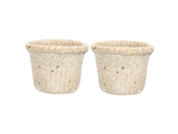 Cesta Tejida Retro De 2 Piezas, Cesta De Almacenamiento Decorativa Para El Hogar Y La Oficina.