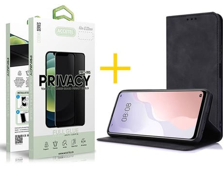 Carcasa + Protector de Pantalla para iPhone 12 Pro Max ACCETEL Negro