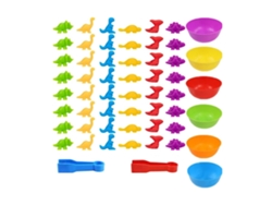 Dan26-juguetes De Clasificación Por Color Para Bebés Dinosaurios Con Bowls Y Pinzas Juego De Conteo Animales Herramienta De Aprendizaje Temprano