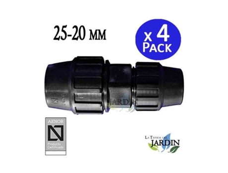 Enlace Manguito Reducido 25-20Mm (Pack 4) Producto Con Certificado Aenor Utilizado Para Unir Tuberias Polietileno Pe SUINGA