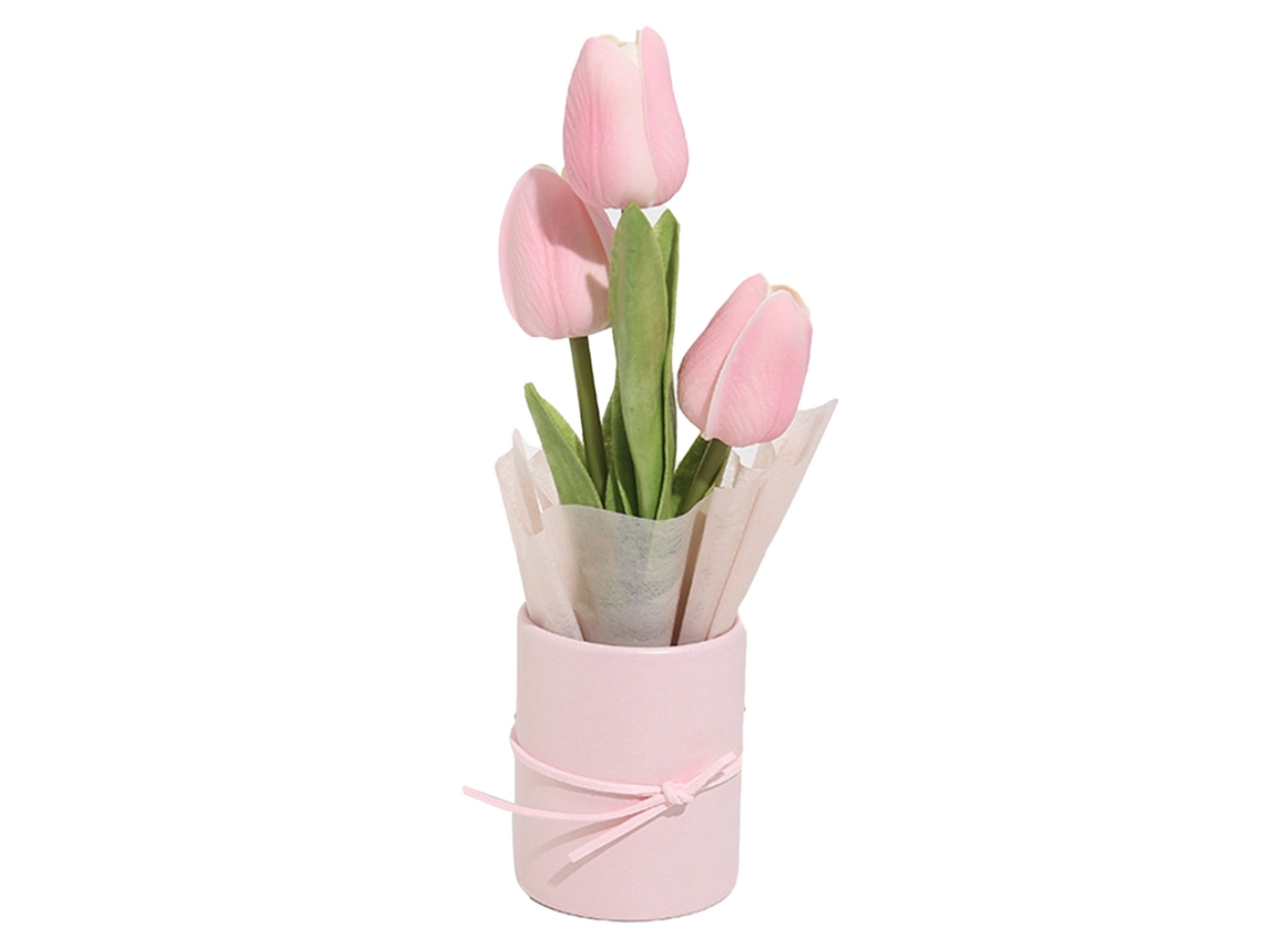 Ramo De Tulipanes Artificial Hecho Con Flores De Tacto Real, Material De Papel Pu Para Decoración De Bodas Y Hogares.